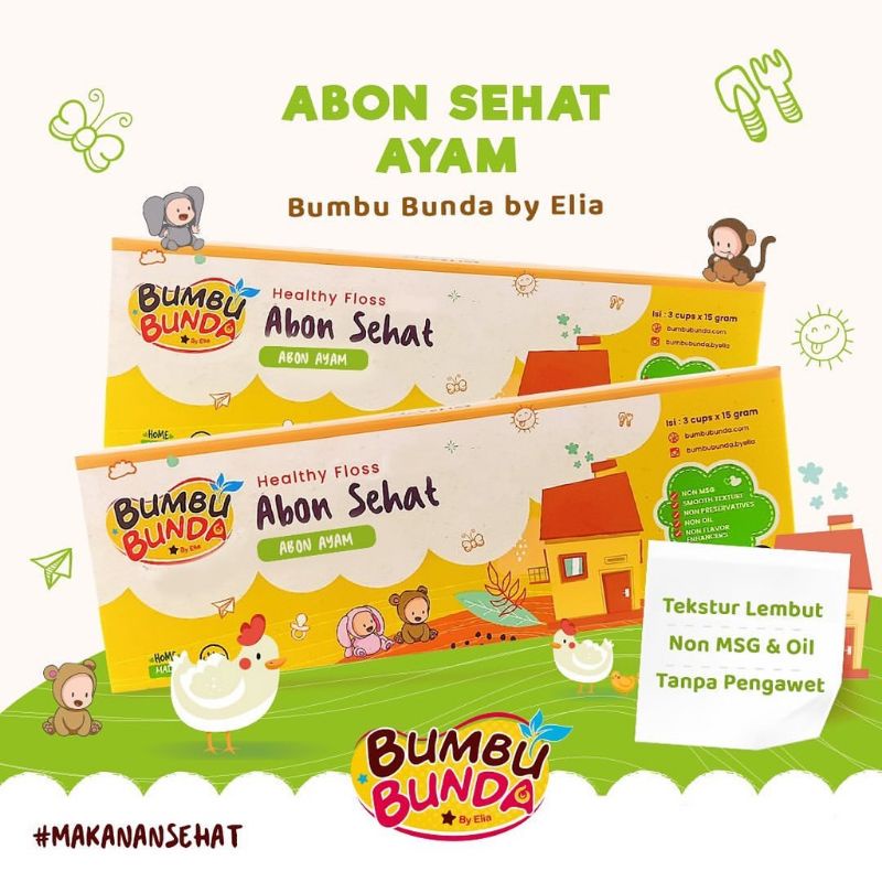 Abon Bayi Sehat Bumbu Bunda by Elia / MPASI Non MSG / Abon Ayam / Abon SAPI