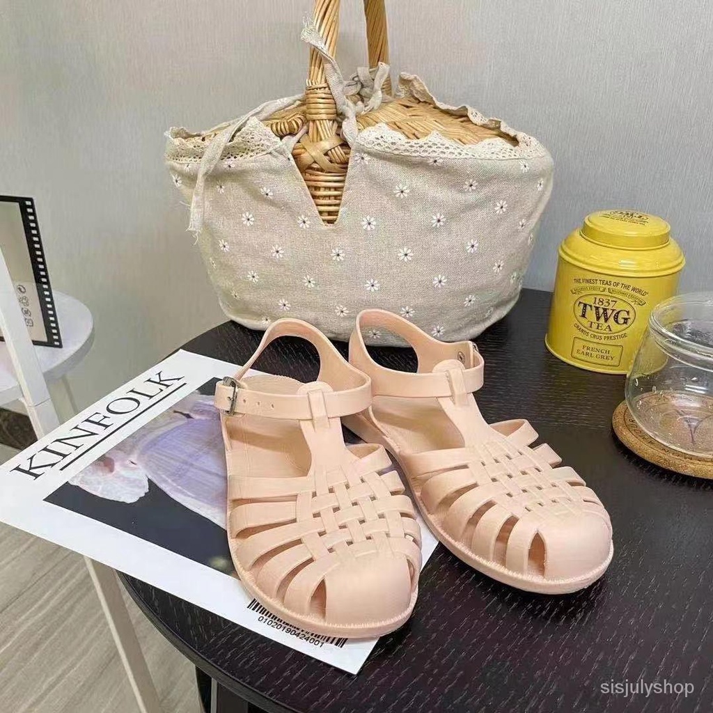 [✅BISA COD] #Sisjuly# MELISSA Sandal retro Romawi wanita berongga anyaman sepatu jelly datar