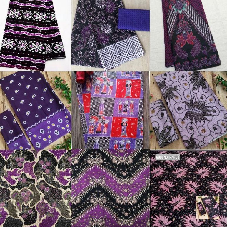 LANGSUNG KIRIM KAIN BATIK HALUS WARNA UNGU LILAC VIOLET 2x1 meter