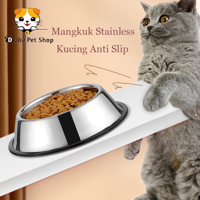 Mangkuk Stainless Kucing Anti Slip mangkok Anjing Besar Pet Bowl Hewan Wadah Tempat Makan