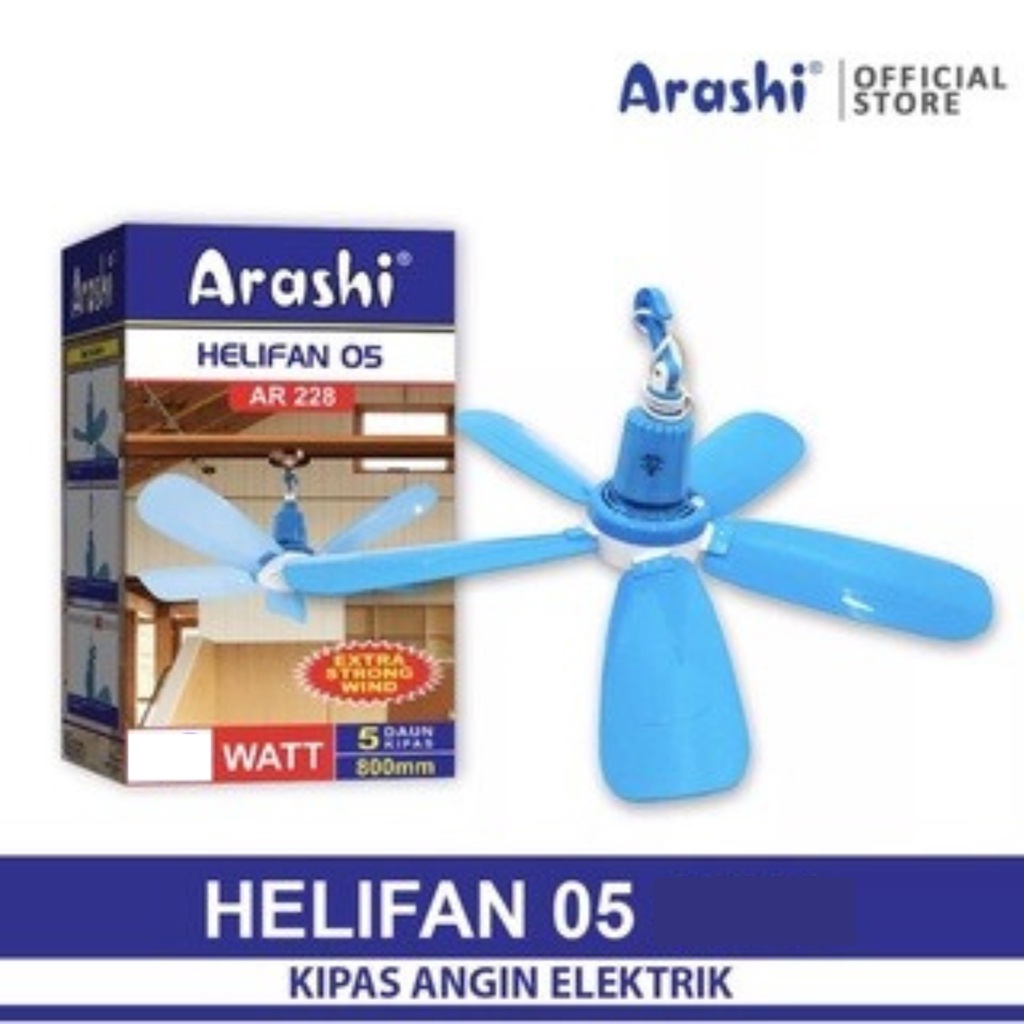 KIPAS ANGIN GANTUNG ARASHI 25 WATT HELIFAN TIPE-40 KIPAS ANGIN PLAFON 5 baling