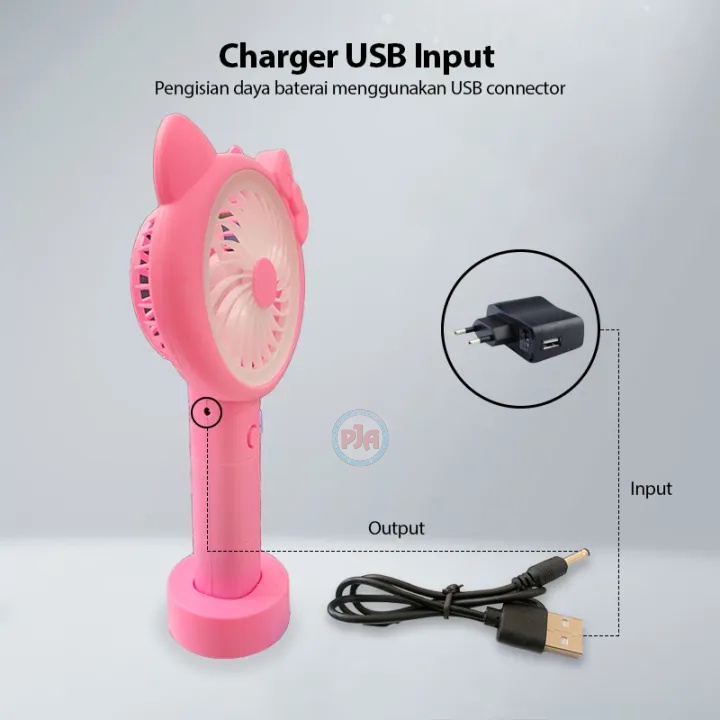 Kipas Angin Portable Mini Karakter Kipas Angin Genggam LED Usb Cas Fan Lucu Unik Doraemon Hellokitty