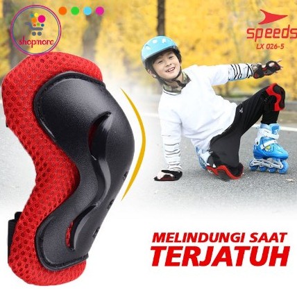 sepatu roda Pelindung lutut siku tangan anak sepeda sepatu roda inline skate(V1I2) sepatu roda 4 sep