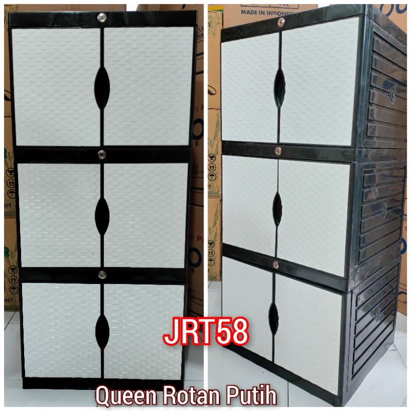 LEMARI PLASTIK AQUOSE QUEEN  MINI ROTAN  new aquose  diva mini SUSUN 3 UKURAN 40X50X105CM