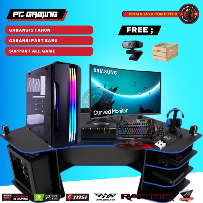PC Gaming Rakitan Ful set pc cpu gaming rakitan fullset Core i5 ram 8GB ssd nvme 128gb hdd 500gb vga