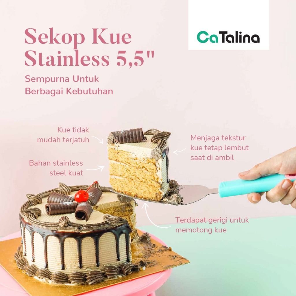 Spatula Kue Stainless Pemotong Mille Crepes Sekop Kue Cake Shovel