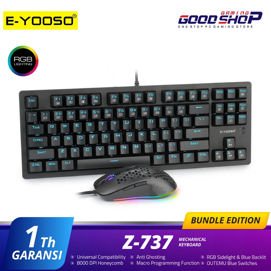 E-YOOSO GAMING KEYBOARD MOUSE RGB SIDE LIGHT - Z-737