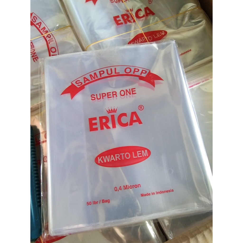 

(50Lembar) Sampul Buku OPP Merk Erica Ukuran Kwarto + Perekat/ Sampul Buku/Sampul Plastik / Sampul Buku Plastik