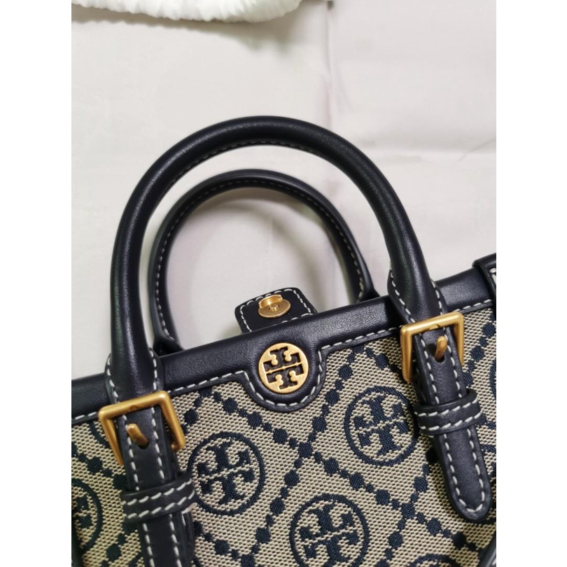 Original TB T - Monogram Jacquard Mini N/S Tote 87146 88650