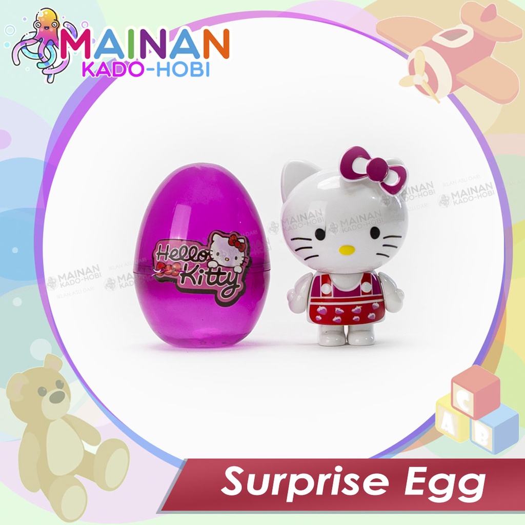 KOLEKSI HADIAH MAINAN ANAK SURPRISE EGG TELUR MOTIF KARAKTER HELLO KITTY