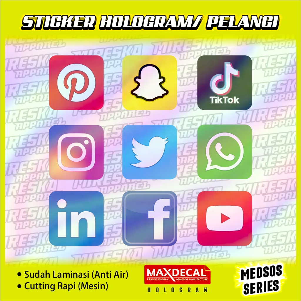 Terbaru Stiker Viral Hologram Terlaris MEDSOS Series / Sticker Kata Kata /Sticker Motor Bengkel Bala