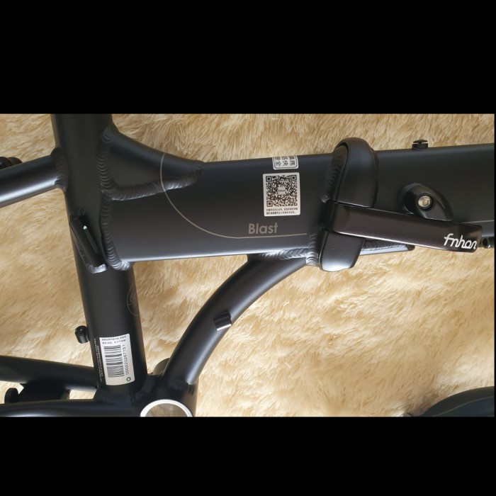 Frame Fork plus Handlepost Fnhon Blast V Brake Hitam Doff Black matte