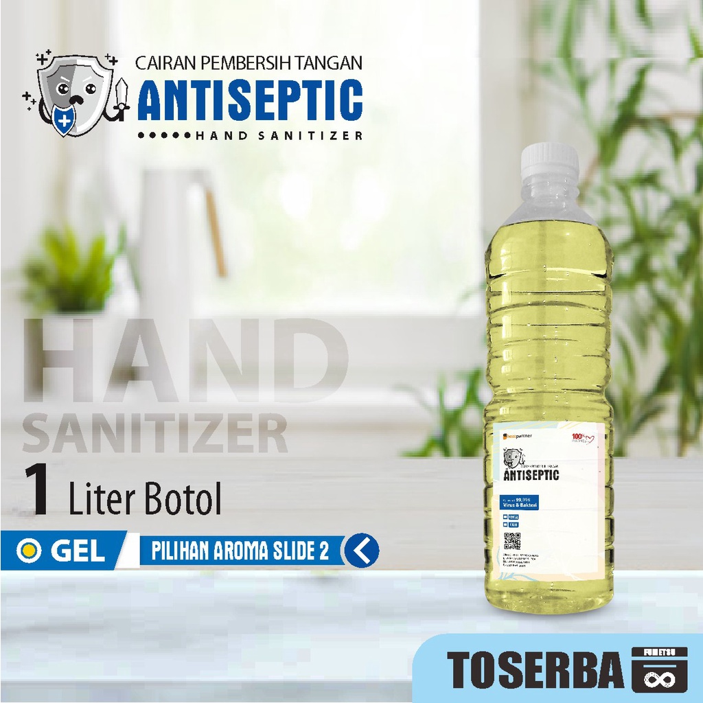 Hand Sanitizer Gel Warna Aroma Segar / Hand sanitizer Liquid Refiil  1 Liter Pet