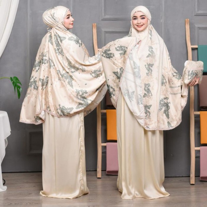 mukena 2in1 armani silk mukena armani silk premium mukena traveling