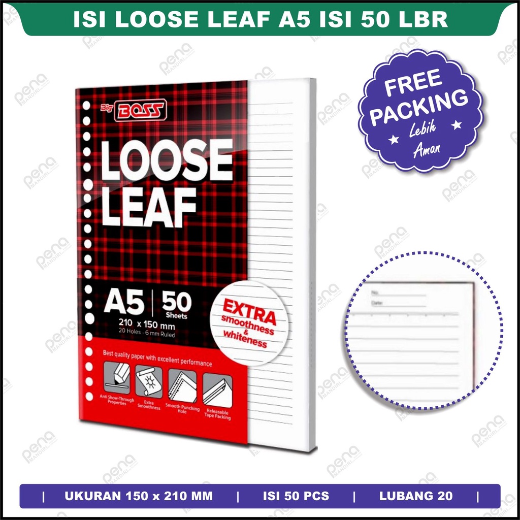 Loose Leaf A5 isi 50 lembar Garis BIG BOSS