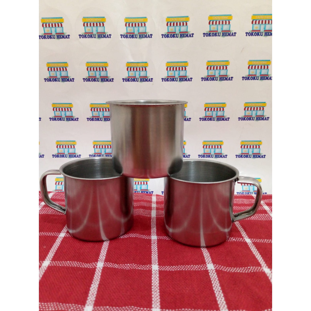 CANGKIR STAINLESS MINI TANPA TUTUP CANGKIR TAKAR CANGKIR IMUT KECIL