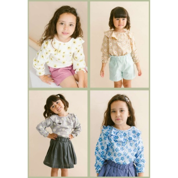 Ardenleon Hazel Blouse 1-4 Tahun Blouse Panjang Ruffle Fashion Anak Perempuan Happy Blossom Series CBKS