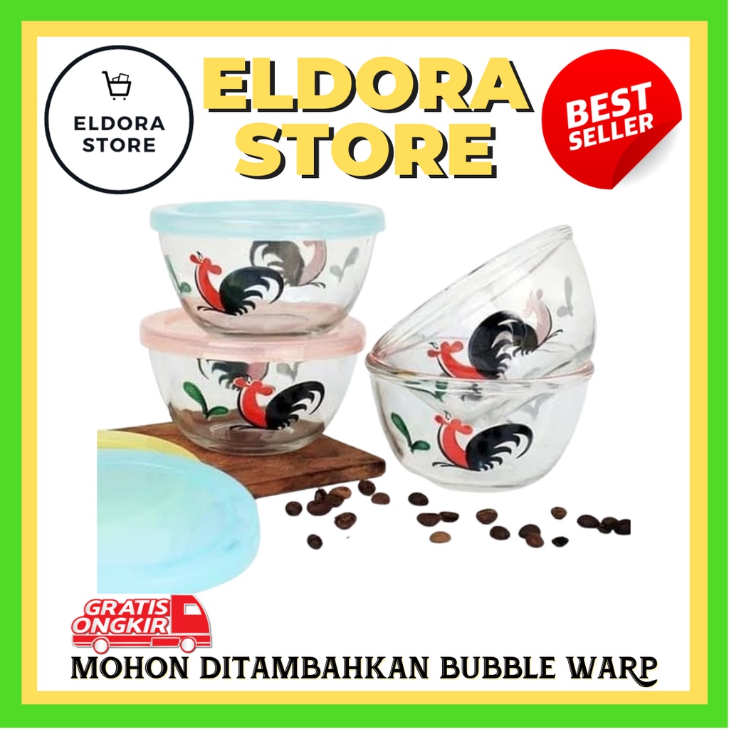 Mangkok KIG Group Ayam Kukuruyukk Collection Bowl 1 Set | Mangkok Kaca | Mangkuk Kaca