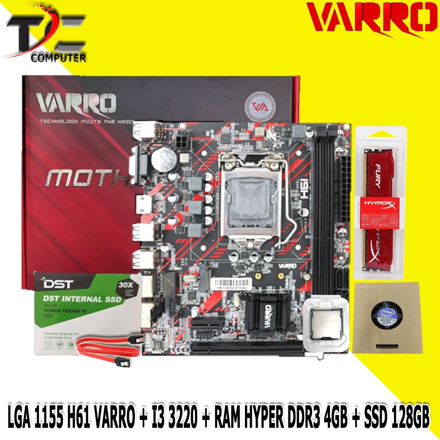 Paketan PC Mobo Motherboard H61 Varro NVME LGA 1155 DDR3 Mainboard