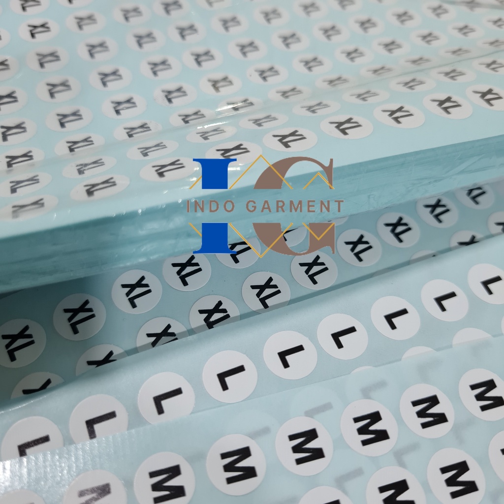 [1pak] Stiker Size Tempel Ukuran Baju Isi 100 lembar - Size Tempel Stiker Ukuran S M L XL dan Angka