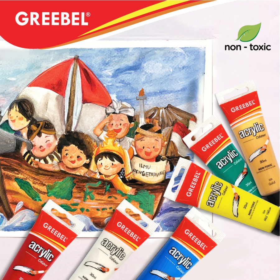 

CAT AKRILIK GREEBEL 30ML | ACRYLIC COLOR | NON-TOXIC | SATUAN