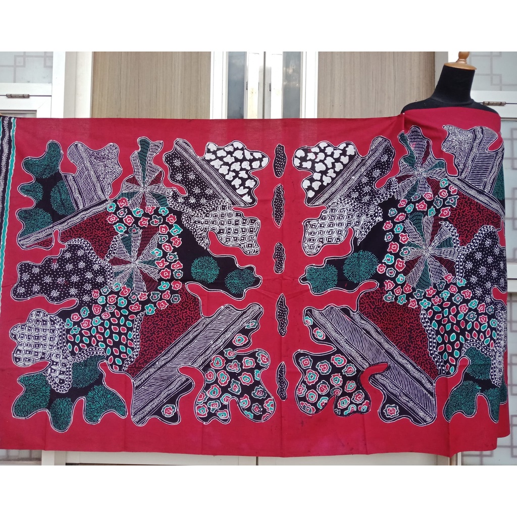 Batik Umiromlah 2810446 Bahan Kain Batik Full Tulis Asli Canting Pengrajin Madura Pamekasan Merah