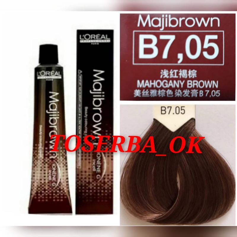 LOREAL MAJIBROWN NO. B7.05 MAHOGANY BROWN