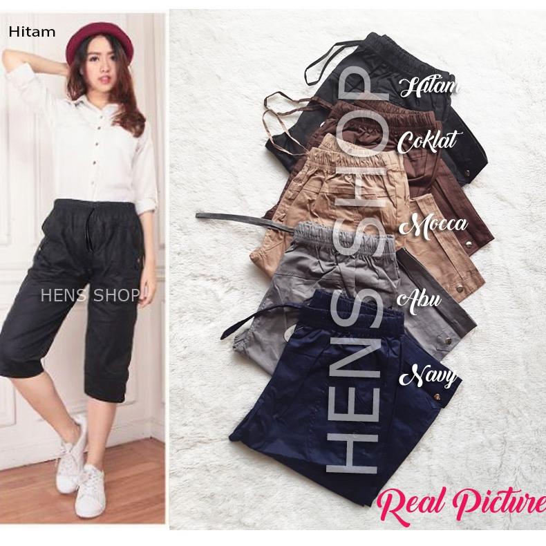 MENARIK CELANA PENDEK JUMBO XXL KATUN STRETCH WANITA / CELANA KATUN WANITA