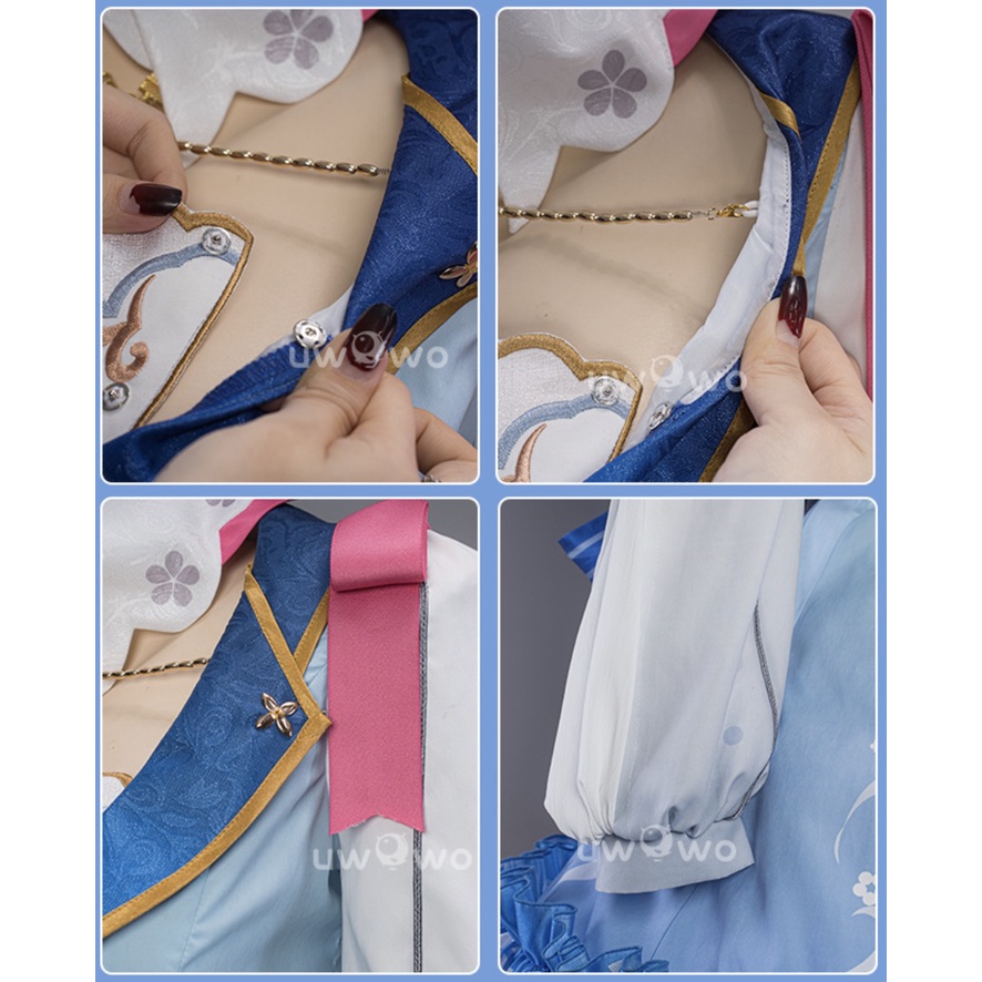 PRE-SALE UWOWO Genshin Impact Ayaka Cosplay Costume Fontaine Springbloom Missive Dress New Skin Outfit Costume Role Play Outfit