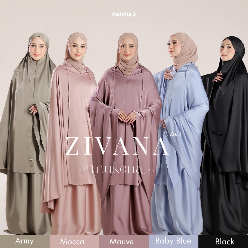 Zivana Mukena - Giter Store - Mukena Silk Premium 2in1 by Naisha