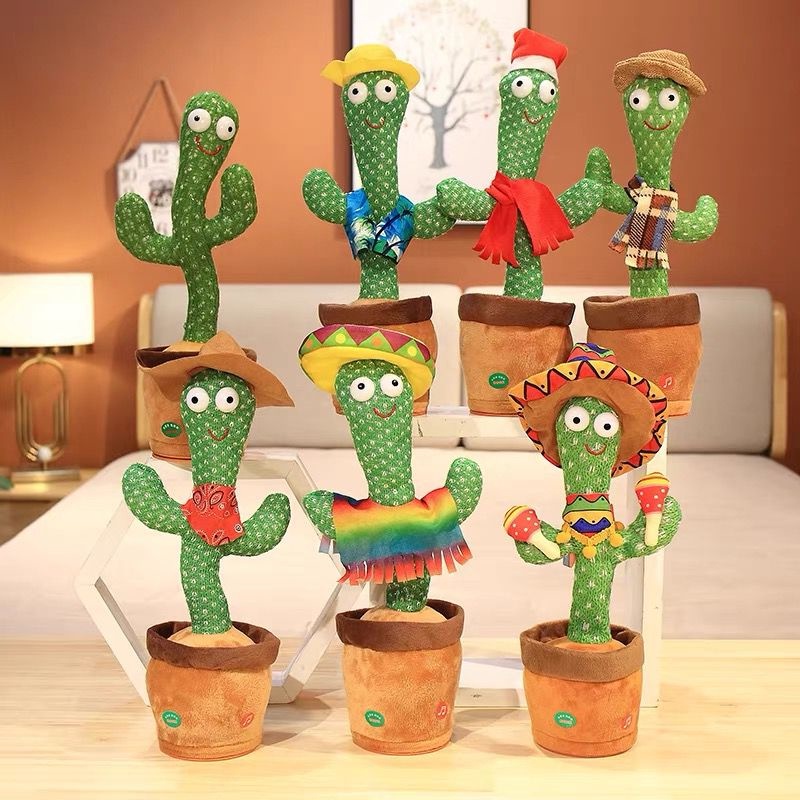 Boneka Kaktus Goyang Mainan Kaktus Joget Peniru Kaktus Charger Peniru Cactus Toy Boneka Pintar