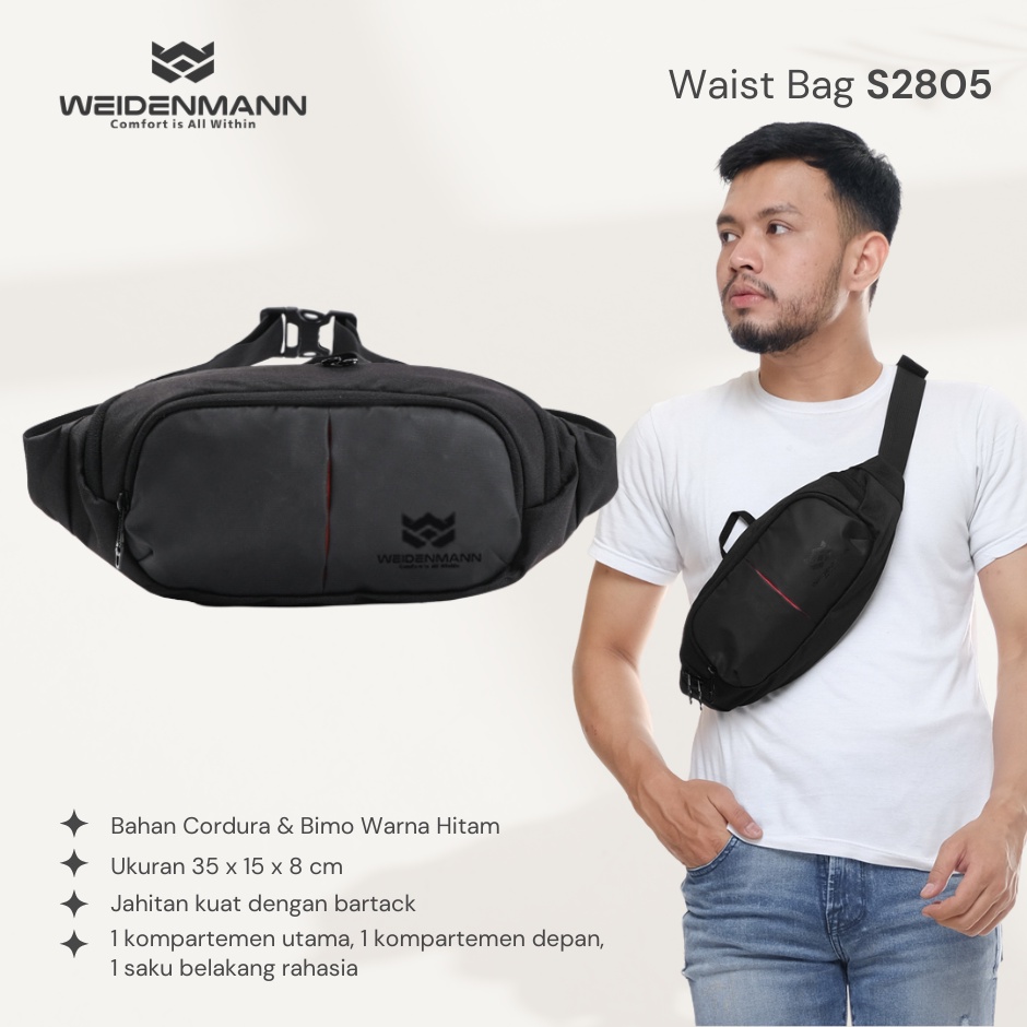 Tas Waist Bag Pria Waterproof Selempang Weidenmann S2805