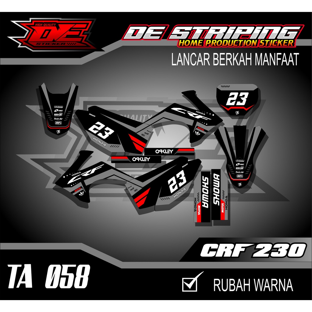 Striping Stiker Motor CRF 230 Fullbody Stiker Decal CRF 230 TA058