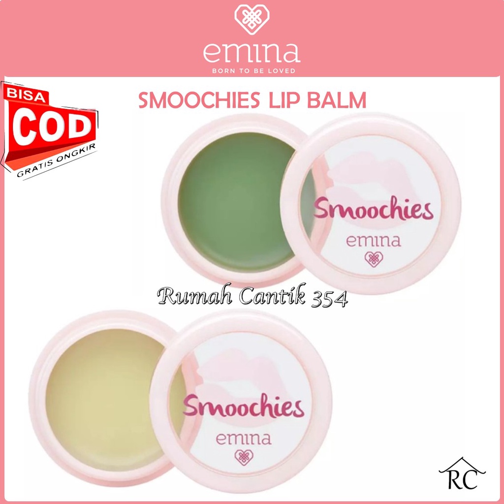 Emina Smoochies Lip Balm 3.7 g - Pelembab Aroma Buah Segar untuk Menutrisi Bibir Kering dan Pecah-Pecah