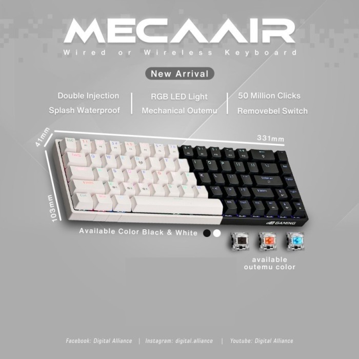 Best Seller Digital Alliance Da Meca Air Mechanical Gaming Keyboard
