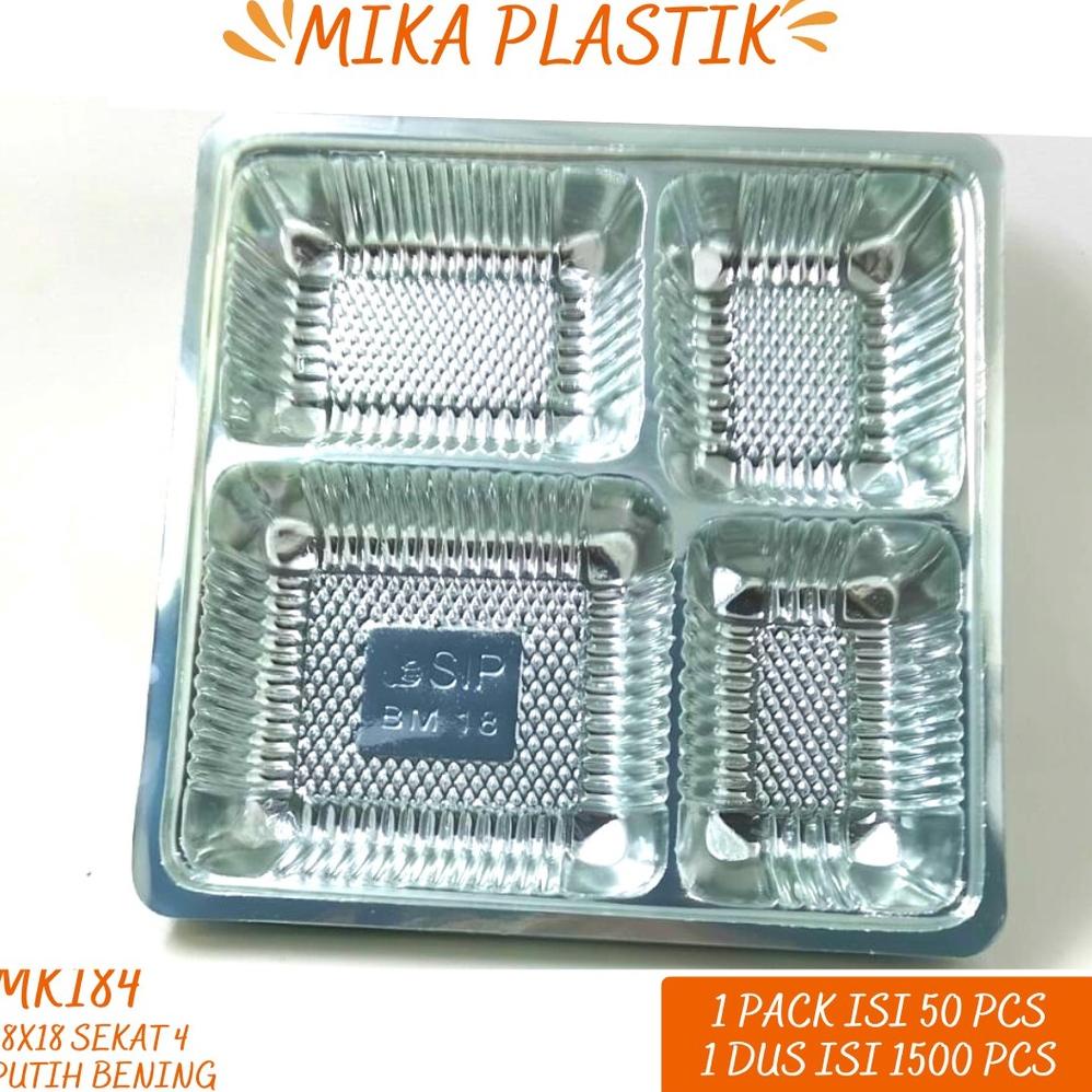 

[spin1] Mika Plastik Sekat 4 Size 18X18 Alas Mika (Isi 50 Pcs-MK184)