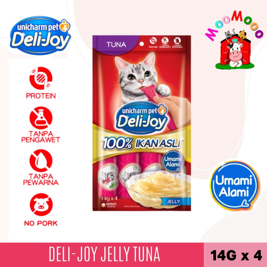 Deli-Joy Snack Kucing Basah 14g - Jelly Rasa Tuna