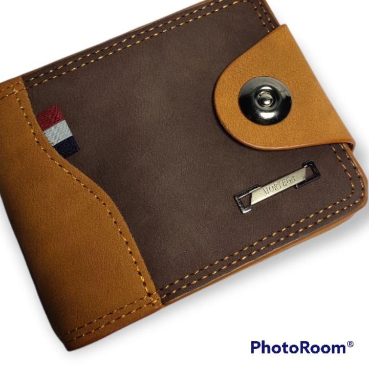 ✨Original✨ Dompet Pria Mortega M-1009 || Dompet Lipat Kancing Magnet Kulit PU Import ??