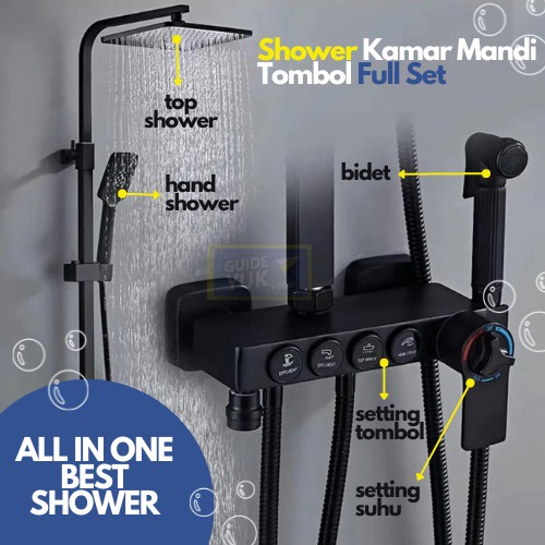 Minimalist Shower Set Termasuk Bidet Untuk Cold Water Only