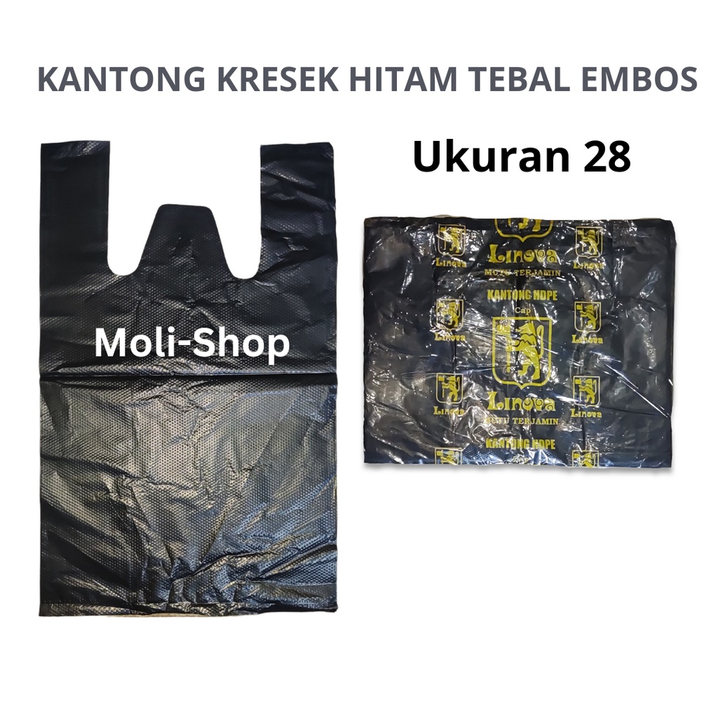 Kantong Kresek Hitam Tebal Embos/ Plastik Kresek Uk 15-17-24-28-35, Kantong Hitam, Plastik Asoy