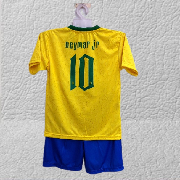 jersey bola brazil/setelan baju bola brazil printing usia 5-12thn