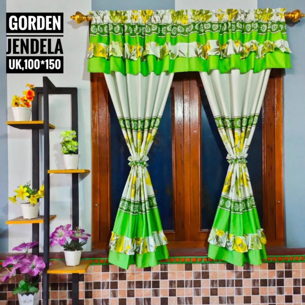 [✅COD] Gorden Tirai Jendela Serut 100x150 Poni Rumbai Dekorasi Kamar Ruang Tamu Perlengkapan Rumah