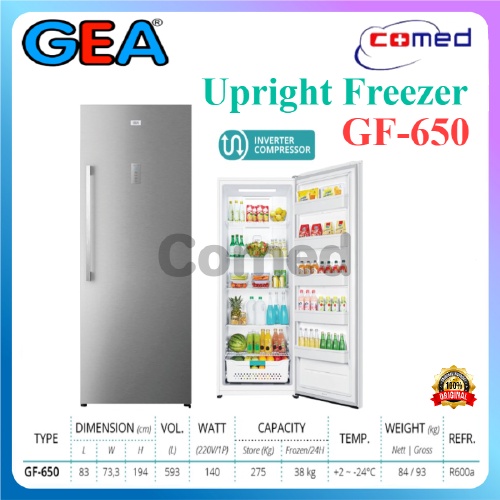 GEA GF-650W GF-650 GF650 UPRIGHT FREEZER GEA / Kulkas Es Batu / Freezer Berdiri Inverter