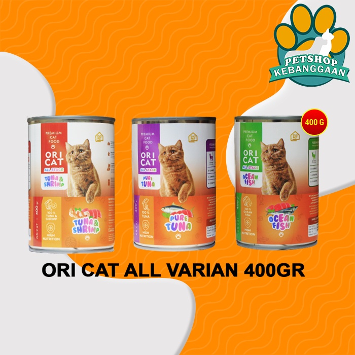 Makanan Kucing Basah Ori Cat Kaleng Wet Food 400 Gram