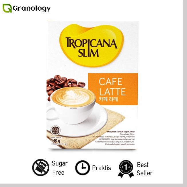 

kpy06 Tropicana Slim Cafe Latte Sugar Free Kopi Krimer 1 Box isi 10 Sachet Exklusif