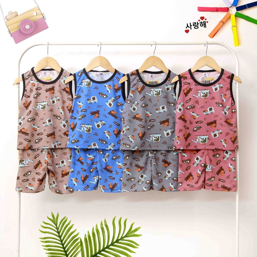 Setelan Singlet Anak laki-laki 1-9 Tahun / Setelan Singlet Anak Laki Laki Full Print / Setelan Singlet Anak Cowok/ Setelan Anak Full Print / Setelan Singlet Anak Full Motif Gambar