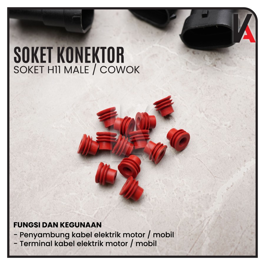 Socket Cable Foglamp / Soket Kabel Cowok / Male Lampu Kabut Tembak Mobil H11 / H16 / H8 / HB3