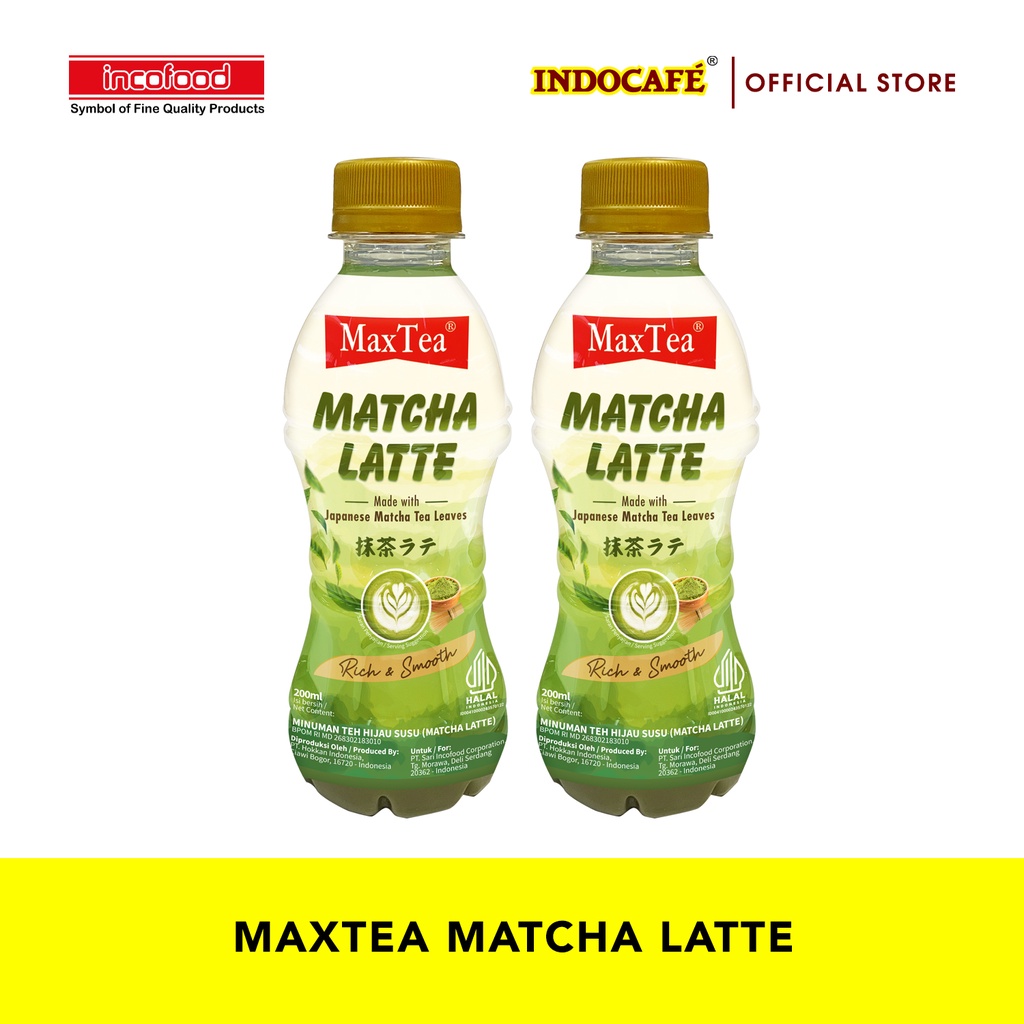 2 Botol MaxTea Matcha Latte (200ml)