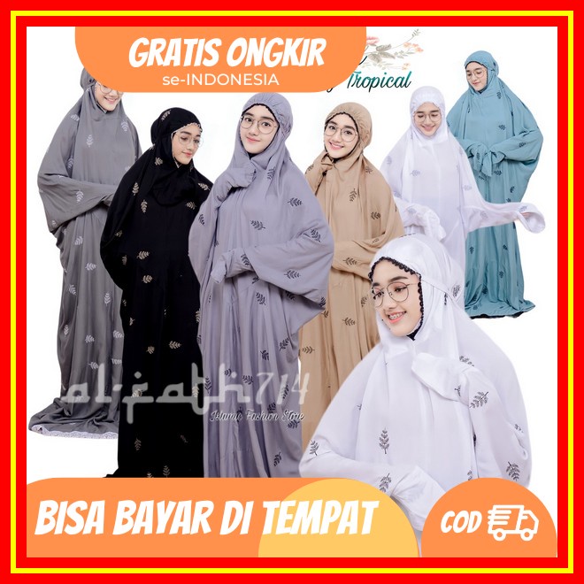 Mukena Terusan Adiba, Mukena Lajuran Dewasa/ Mukena Langsungan Mukena Traveling Mini Pouch Mukena Te