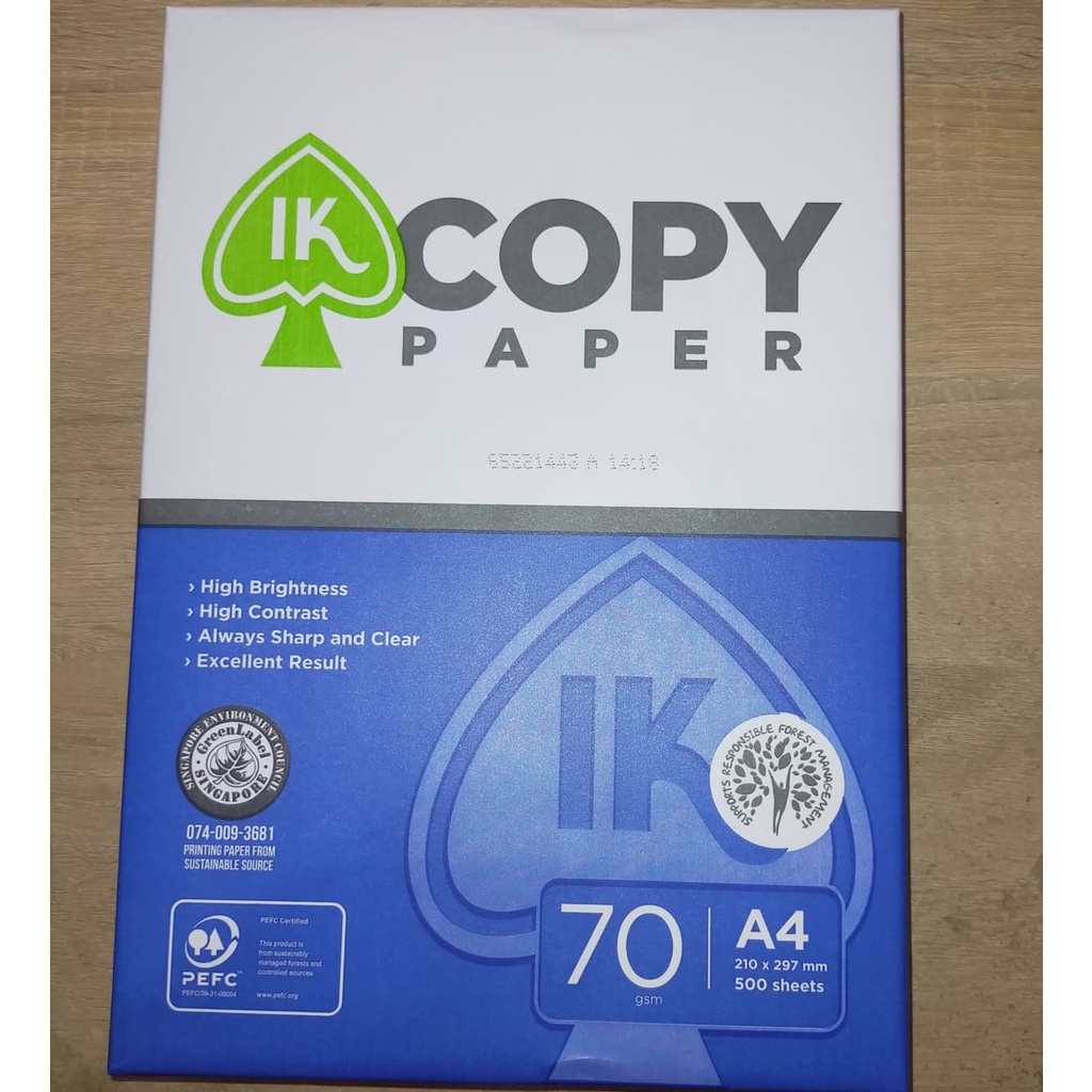 

Kertas HVS A4 IK Copy Paper 70gsm 210 x 297 mm